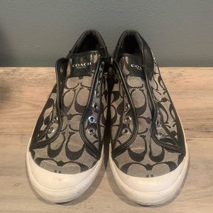 Black and gray size 9 coach sneakers